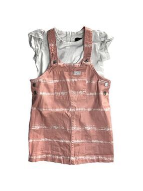 7 For All Mankind Pink Overall Dress and Shirt Size 4T